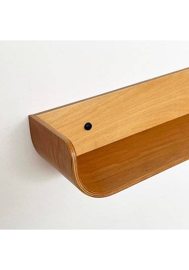 Dekoratif Ahşap Tasarım Duvar Rafı Meşe