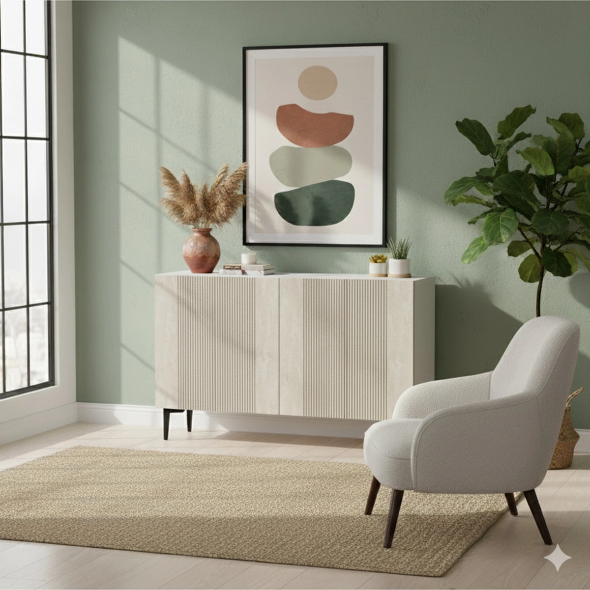 Ka1203bt Corsa120 Konsol, Kahve Köşesi, Tv Sehpası Beyaz-traverten Kapak 120cm Beyaz