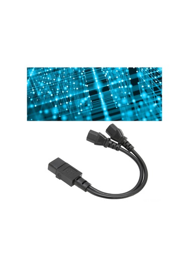 Springsun Iec320 C14 Erkekden Çift C13 Dişeye Y Şekilli Güç Dalıcı, 32cm, 10a 2500w, Pvc Kaplama, Dayanıklı Ve Isıya Dayanıklı Jd3039