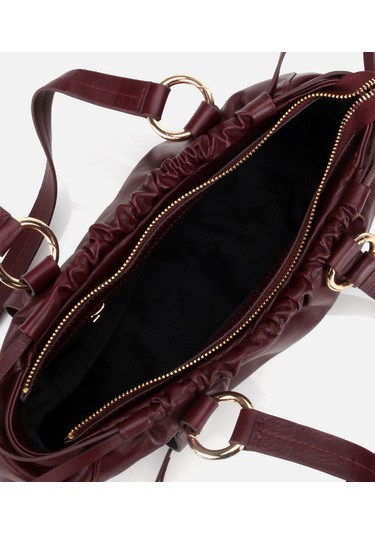 Hotiç Kadın Deri Bordo Yumuşak Dokulu Bowling Omuz Çantası 03cah316710a780 03cah316710a780 Bordo
