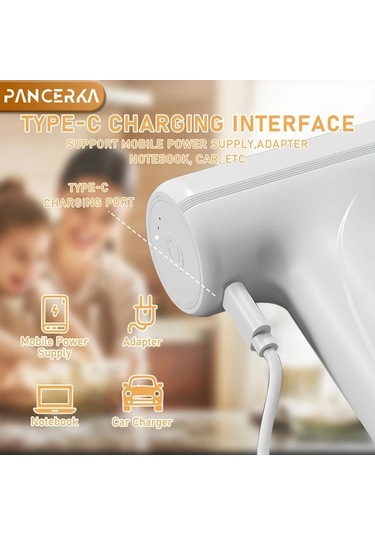 Elmpaly Pancerka Şarj Edilebilir Kablosuz El Mikseri Beyaz Diğer