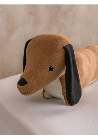 Kahverengi Köpek Figürlü Pelüş Bebek Kırlent