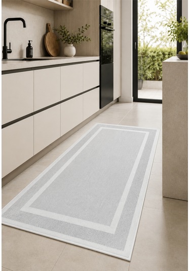 Modern Sisal 8001 Gri Krem Leke Tutmayan Kaymaz Taban Salon Mutfak Koridor Balkon Halısı