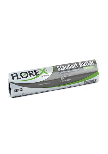 Florex Standart Battal Boy Çöp Torbası 72x95 Cm 10'lu Rulo Siyah 10 Rulo (100 Adet)