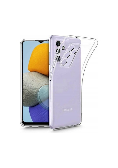 Samsung Galaxy Uyumlu M23 Kamera Korumalı Şeffaf Süper Silikon Kapak