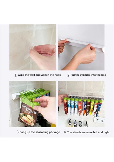 Fosenze "duvar Tipi Baharat Saklama Rafı - 10 Gözlü Pratik Baharat Organizer, Yeşil Renk" Yeşil