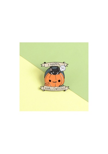 Flybuy Yaka Xz2343 Rozet Kot Karikatür Cadılar Broş Bayramı Aksesuarı Adet 5 Ze Çok Renkli