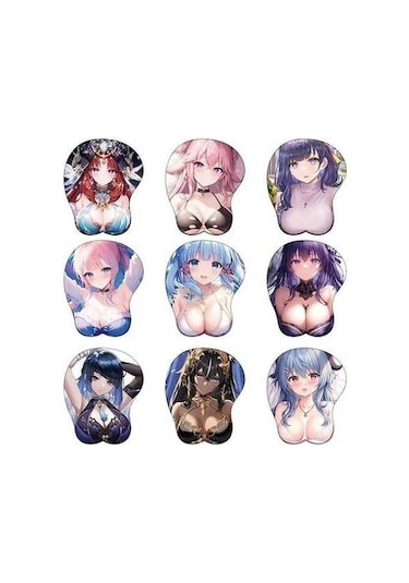 Besthome1 Gençsin Etki 3d Seksi Silikon Mousepad Oyun Yumuşak Bilek Desteği Anime Masa Bilek Dinlenme Fare Mat Pembe Mavi Pembe & Mavi