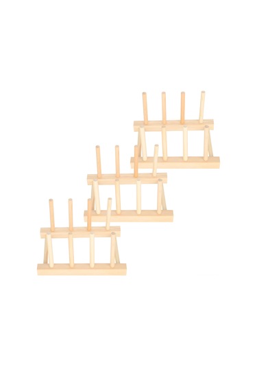 Lemestar Ahşap Katlanabilir Tabak, Kitap Ve Gereç Depolama Rafı - 3 Adet 130106a - Mutfak Ve Ofis Organizerı Diğer