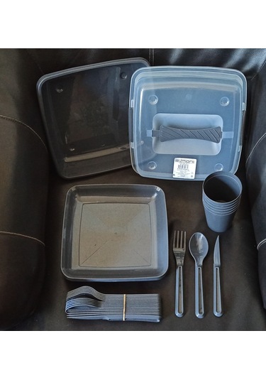 Evmonı Pıknık Setı 32 Parca/mp-4010 Gri Antrasit