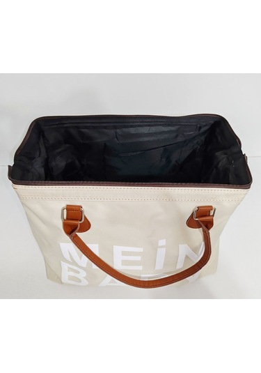 Bebek Bakım Çantası Organizatör Fonksiyonel Anne Bebek Bakım El Çantası Mein Krem