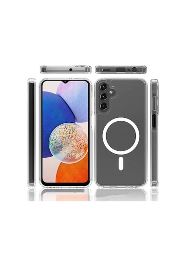 Samsung Galaxy S24 Fe Kılıf Magsafe Wireless Kablosuz Şarj Uyumlu Manyetik Şeffaf Kapak