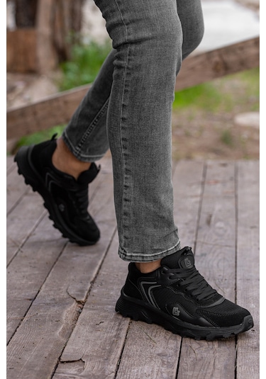 D122 Günlük Ortopedik Garantili Erkek Sneaker Spor Ayakkabı Siyah