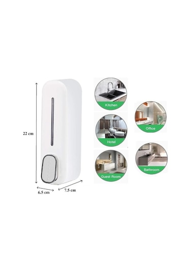 350 Ml Kapasiteli Manuel Sıvı Sabunluk Basmalı Model Duvara Askıl