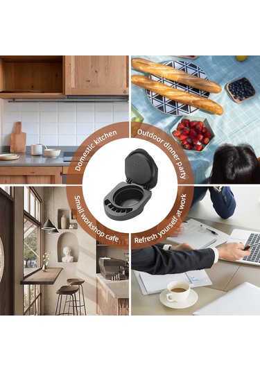 Vkemall Dolce Gusto Uyumlu Yeniden Kullanılabilir Kahve Kapsülü Adaptörü, Kaşık Ve Temizleme Fırçası İçerir Siyah