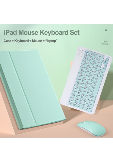 Teltree İpad Uyumlu Pro 11" 2021 Ve Mini 1-5 İçin Siyah Yeşil Kablosuz Bluetooth Klavye+fare+koruyucu Kılıf - Dayanıklı, Kompakt, Çift Modlu