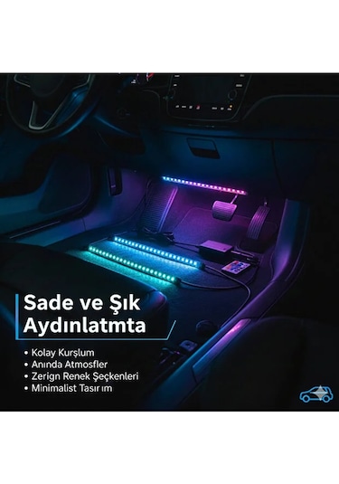 Renault 11 Uyumlu Araç İçi Rgb Renklerine Sahip Ayak Altı Led Aydınlatma