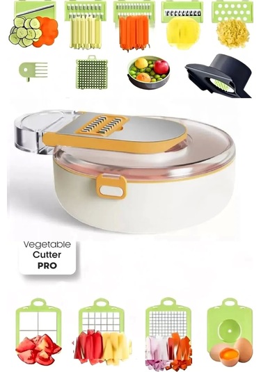 Rende Seti Vegetable Cutter Pro Rende Sebze Doğrayıcı Dilimleyici Hazneli Soğan Küp Kesici Dicer Çok Renkli