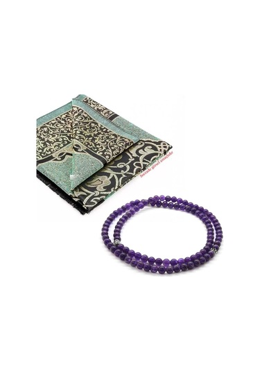 Hem Bileklik - Hem Kolye - Hem Tesbih 99Lu Mor Ametist Doğaltaş T N11.6230