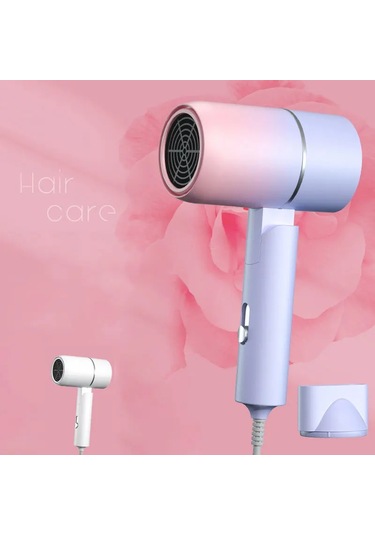 Taşıma Çantası Ile Katlanır Saç Kurutma Makinesi Sıcak Hava Anyon Saç Bakımı Için Ev Mini White