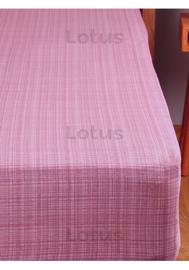 Fırça Desen Ranforce Lastikli Fitted Çarşaf Takımı Tek Kişilik Yastıklı Mürdüm 120x200