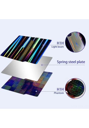 Singree 257x257mm Çift Taraflı Manyetik Yay Çelik Tabla - Pey Işın Ve Pey Daire Desenli - Bambu Yazıcı Uyumlu