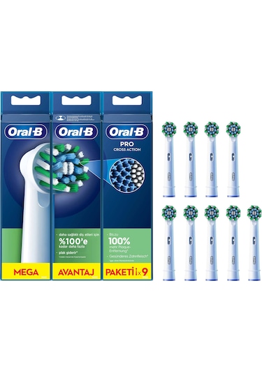 Oral-B Pro Cross Action Diş Fırçası Yedek Başlığı 9'lu