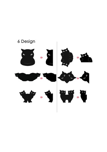 Manyetik Ayraç Meraklı Kedi Siyah Renk, Orijinal Ayraç, Hal