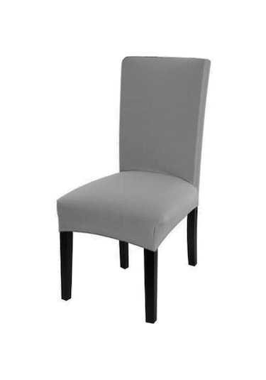 Jms Açık Gri Katı Renk Sandalye Kapak Spandex Streç