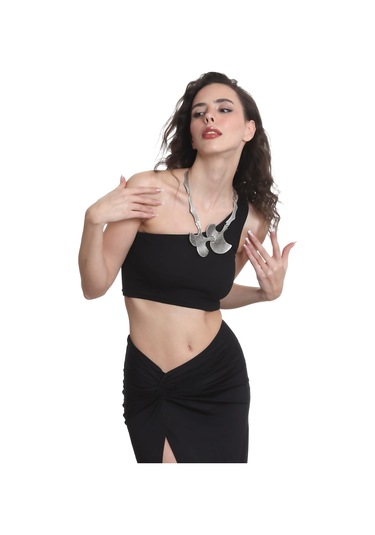 Kadın Antik Gümüş Kaplama Bohem Kolye Gümüş