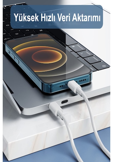 Type-C to Lightning 20W Hızlı Şarj ve Data Kablosu 1 Metre