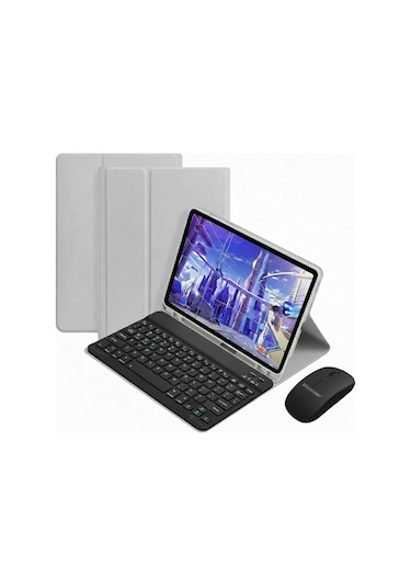 Microcase Xiaomi Poco Pad M1 12.1 İnch Tablet İçin Bluetooth Klavye Ve Mouse + Kılıf Bkk6