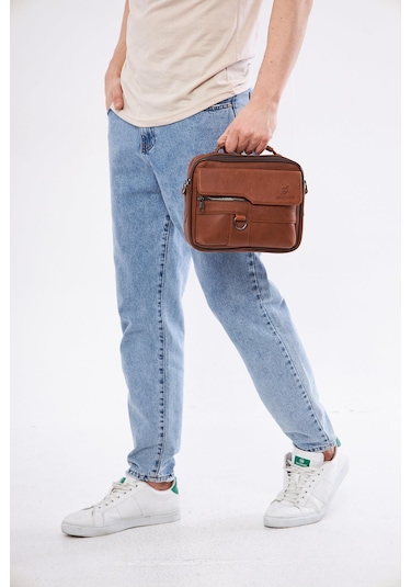 Derinss Deb5119 Hakiki Deri Taba Erkek El Ve Omuz Çantası 001