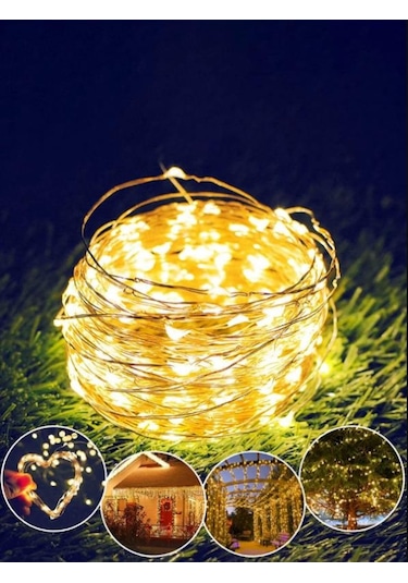 Güneş Enerjili - Solar 100 Led 12 Metre 7 Mod Işik Zinciri