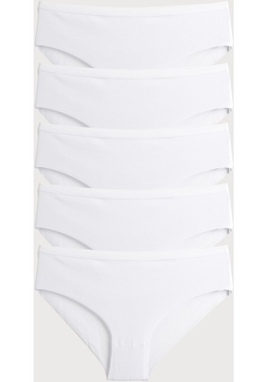 Kadın Külot 5'li Paket Lazer Kesim Pamuklu Beyaz 24071 R01 Beyaz