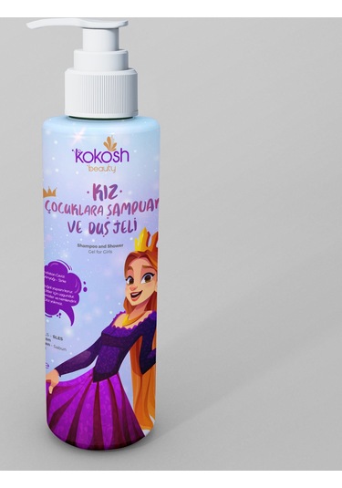 Kokosh Beauty Kız Çocuklar İçin Hindistan Cevizi Zeytinyağı Sirke Doğal Şampuan ve Duş Jeli 400 ML