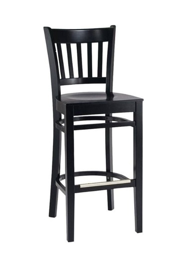 Roma Ahşap Bar Sandalyesi Siyah