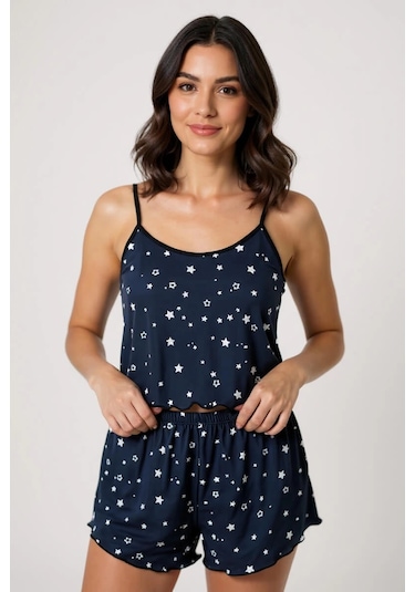 Cojans Yıldız Desenli Şortlu Pijama Çok Renkli
