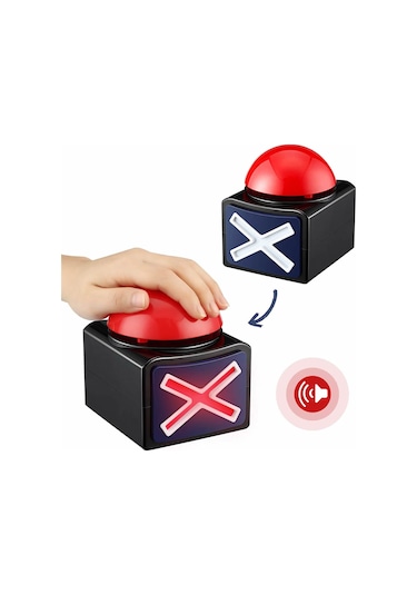 Oyun Soru Cevap Yanıt Butonu 10cm Bilgi Yarışması Işıklı Sesli Zil Uyarı Düğmesi Buzzer