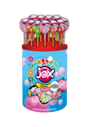 Jox Bubbly Karışık Meyve Aromalı Sakızlı Lolipop 110'lu Paket