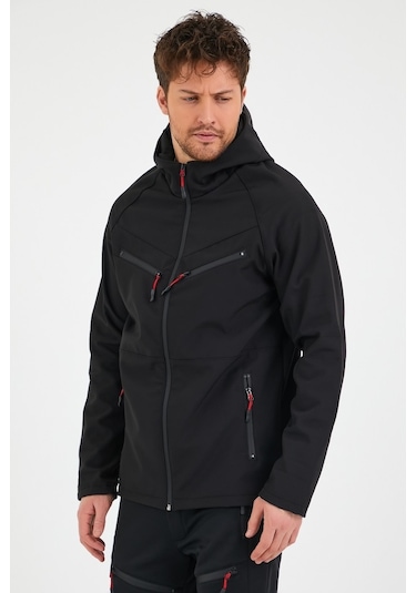 Genıus Store Erkek Mont Softshell Su Geçirmez Mont 4 Cepli-Siyah