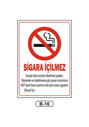 Sigara Içilmez Uyarı Ikaz Levhası (503539334)