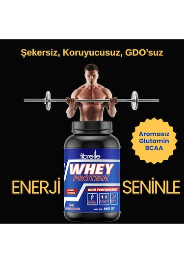 Fibrelle Whey Proteini-aromasız 960 G Protein Tozu Sade 32 Servis Aromasız