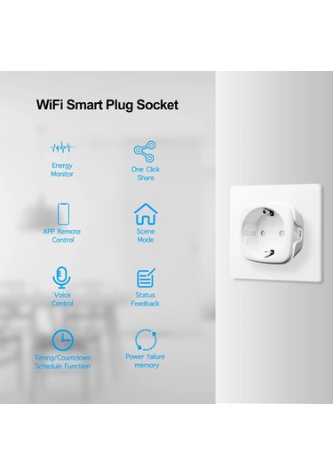 Dongjing Tuya 16a 20a Ab Akıllı Soket Wifi Akıllı Tak Güç İzleme