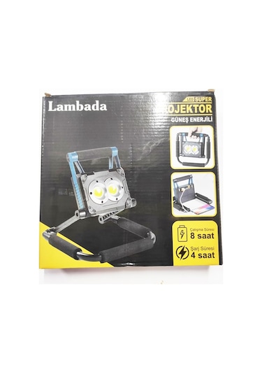 Kamp Çadır Led Işık Led Lamba Güneş Enerjili Solar Projektör 1600 Led 30 Watt