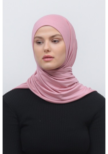 Altobeh Tesettür Kadın Düz Renk Penye Şal Hijab - Pembe