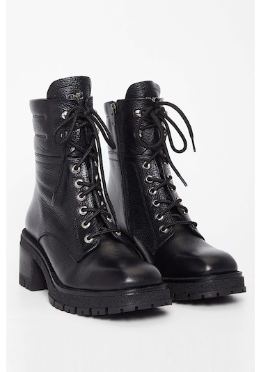 Tamer Tanca Kadın Hakiki Deri Siyah Casual Bot 33 27513 Bn Bot Sk23/24 Sıyah Fltr Siyah