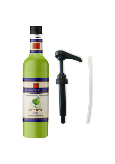 Simoenlli Kahve Şurubu Yeşil Elma 700 ML + Pompa Simonelli