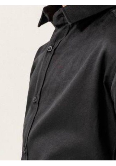 Erkek Çocuk Dik Yaka Gömlek-13846 Siyah