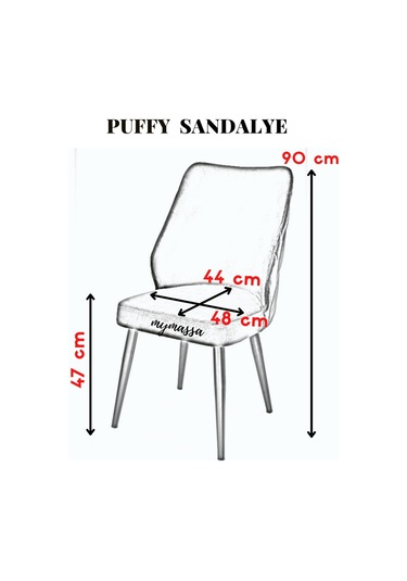 Puffy Sandalye - Babyface Sarı- Metal Siyah Ayak 4 Adet - Salon Sandalyesi / Mutfak Sandalyesi Sarı